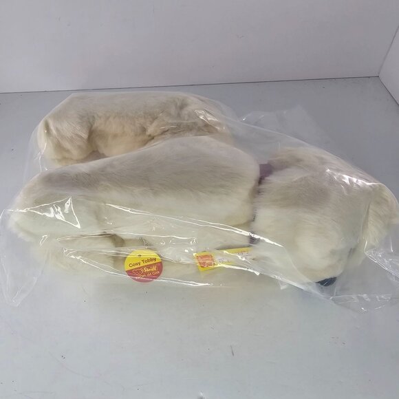 Steiff Cosy Tobby Large Poodle Cream Dog 5445/28 New In Plastic 11" - Picture 7 of 9